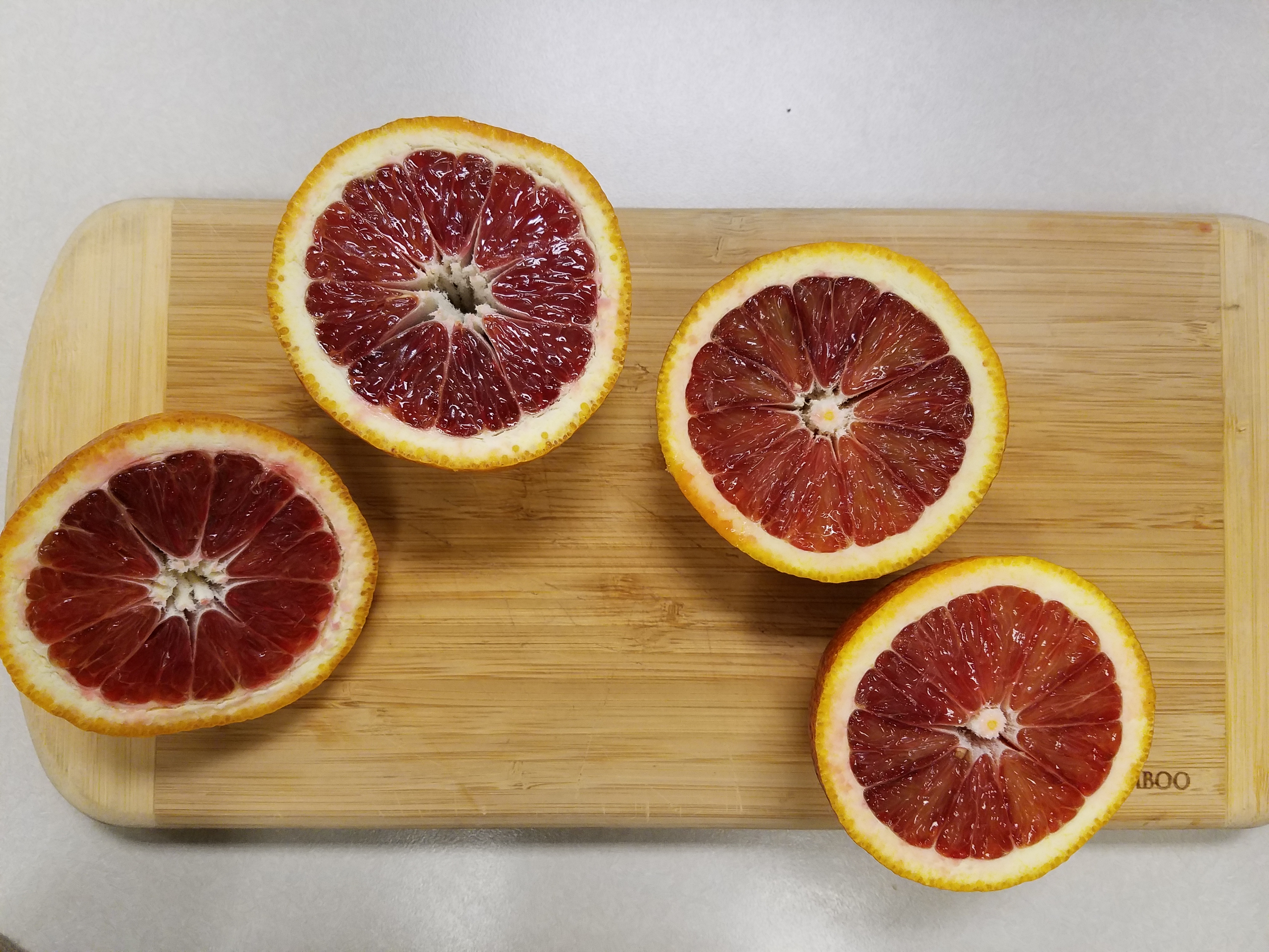 Francy shows us the deep color or blood oranges. 